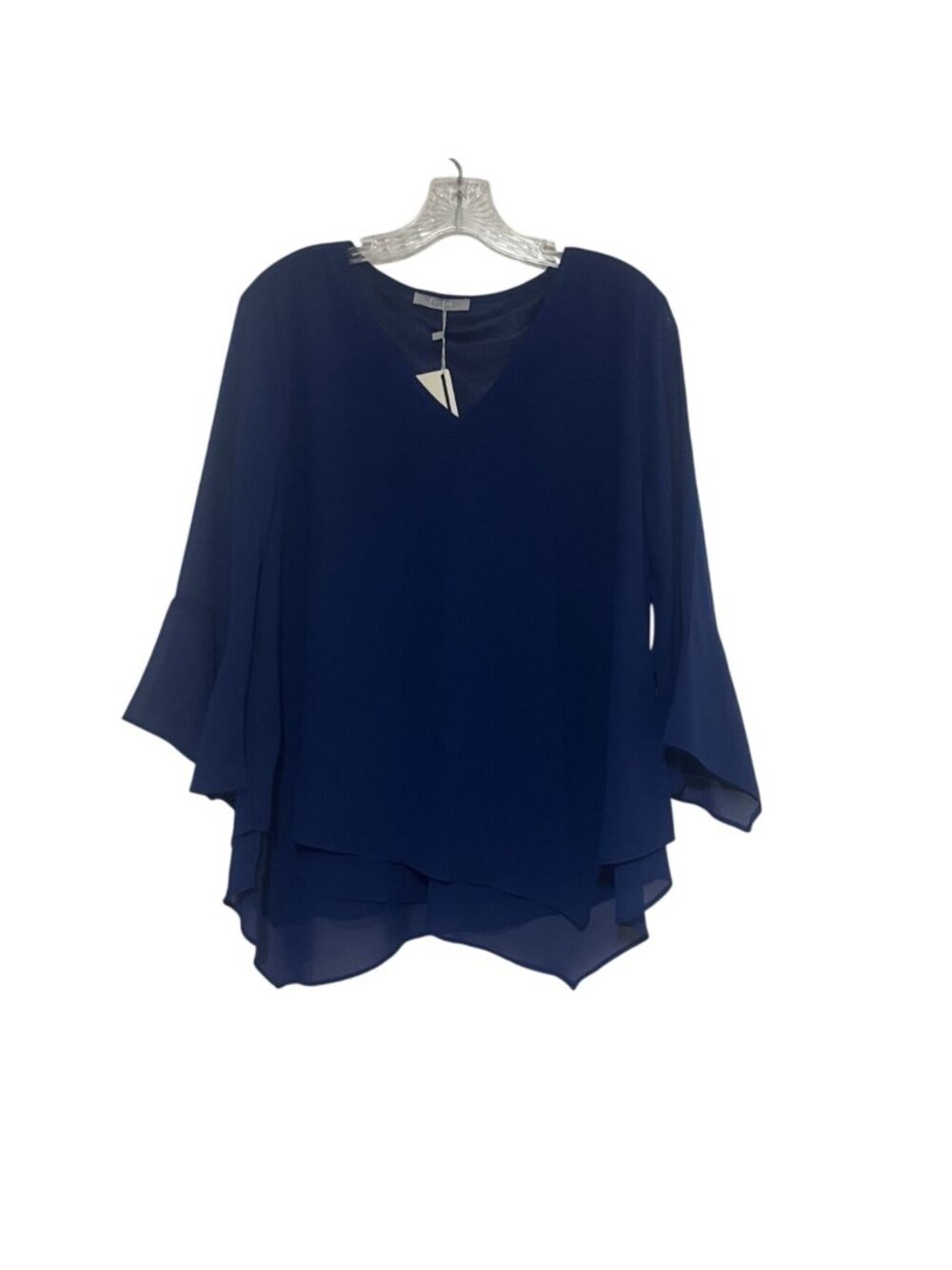 Furnex Layered Chiffon Blouse XXL Blue New Lightweight Flowing Top